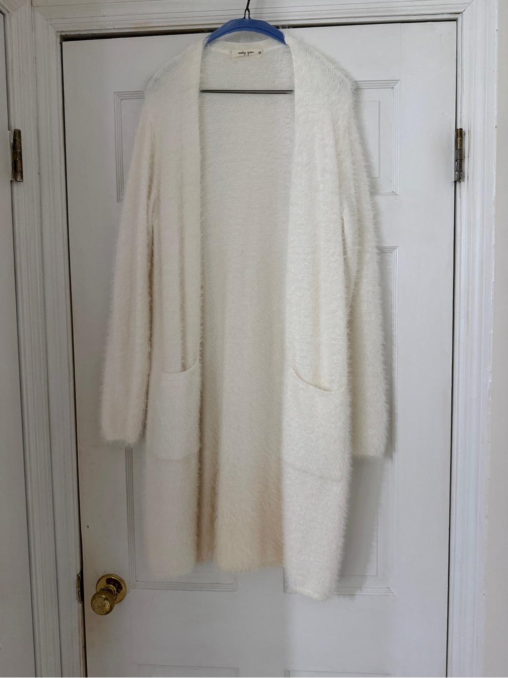Cozy Open-Front Cream Fuzzy Cardigan Sweater